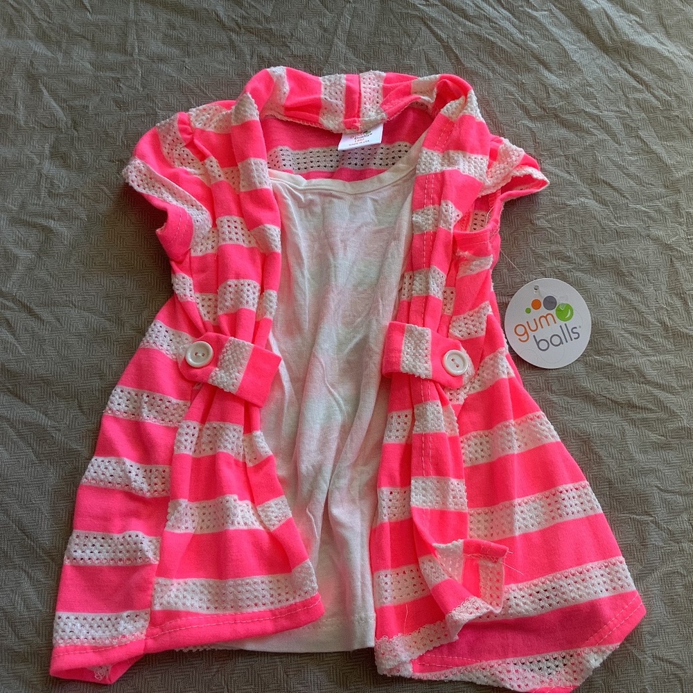 Girls shirt with fully attached undershirt